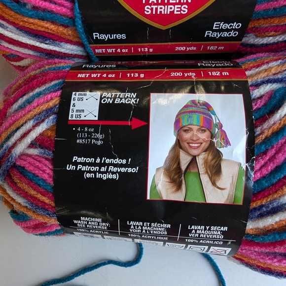 Red Heart Strata Multicolor Striping Yarn Craft Supplies Knit Crochet Confetti - Picture 4 of 10